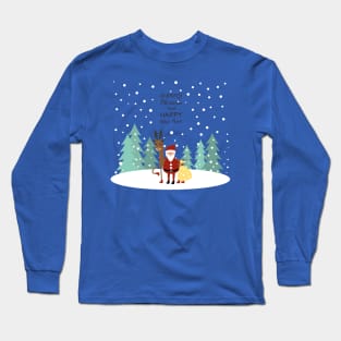 Friends - Santa Claus and reindeer Long Sleeve T-Shirt